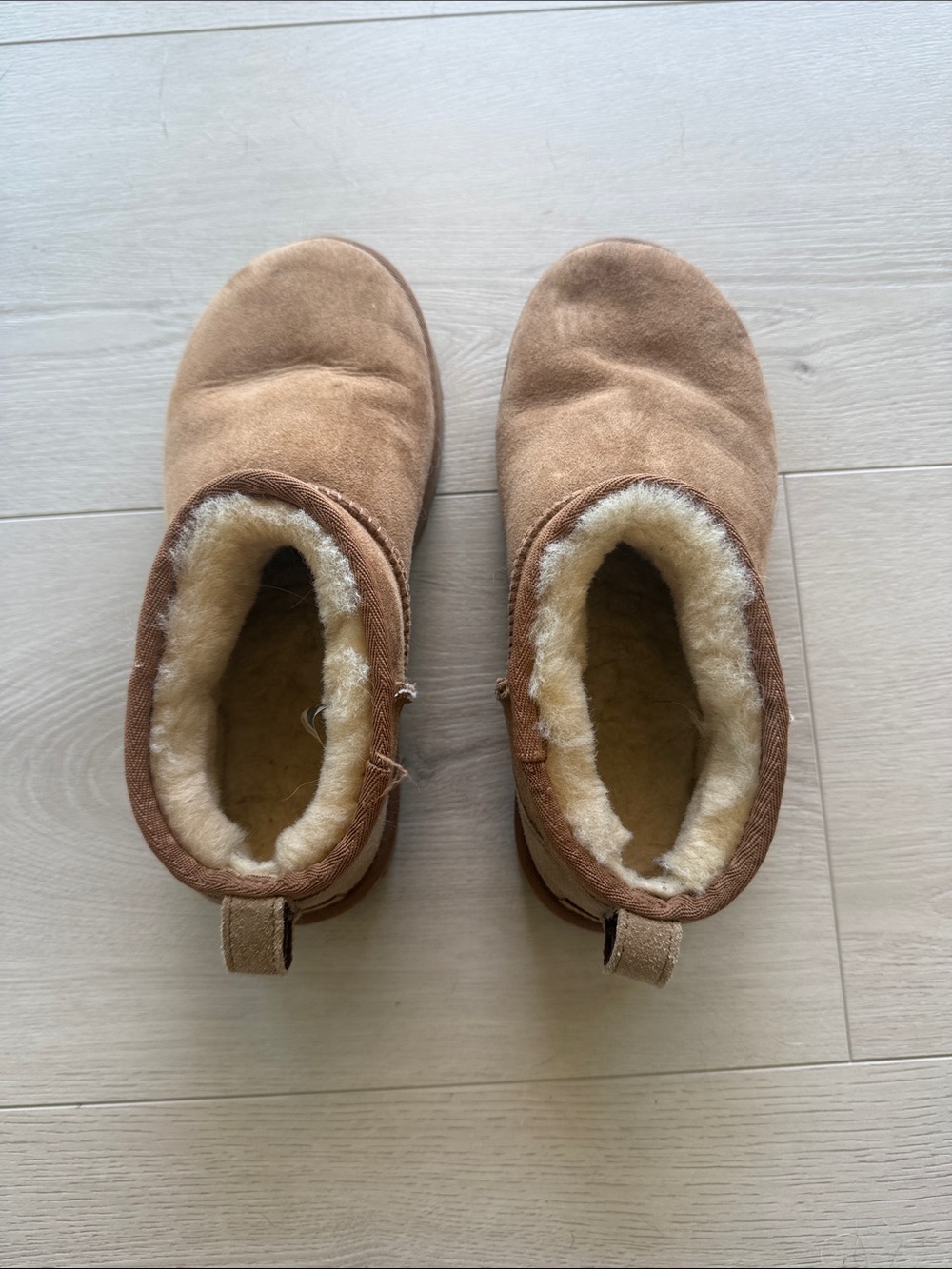 UGG Tan Shearling-Lined Slip-On Ankle Boots